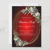 Kegeldennengroen rood goud kerstfeest kaart (Voorkant)