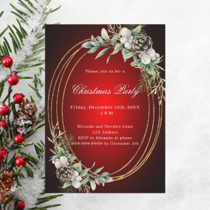 Kegeldennengroen rood goud kerstfeest kaart
