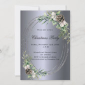 Kegeldennengroen zilveren kerstfeest kaart (Voorkant)