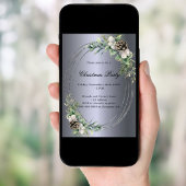 Kegeldennengroen zilveren kerstfeest kaart