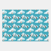 Kegelpinguïns kerstfloralen inpakpapier vel (Voorkant)