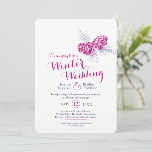 Kegels art blauwe pruim winter bruiloft opnieuw in kaart (Staand voorkant)