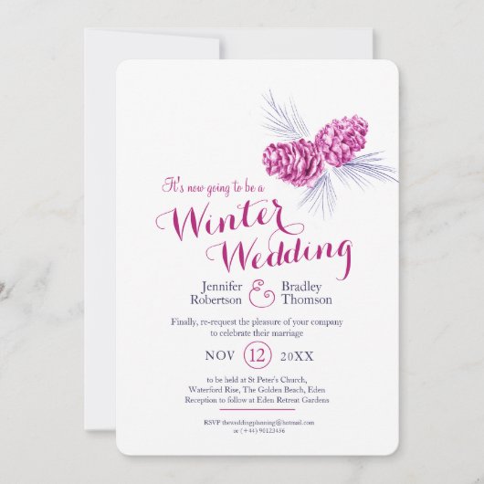 Kegels art blauwe pruim winter bruiloft opnieuw in kaart (Voorkant)