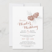 Kegels art bruin grijs winter bruiloft foto kaart (Voorkant)