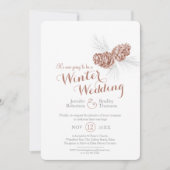 Kegels art bruin grijs winter bruiloft opnieuw ing kaart (Voorkant)
