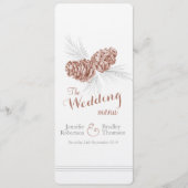 Kegels bruin grijs winter bruiloft diner menu (Voorkant)