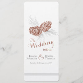 Kegels bruin grijs winter bruiloft diner menu