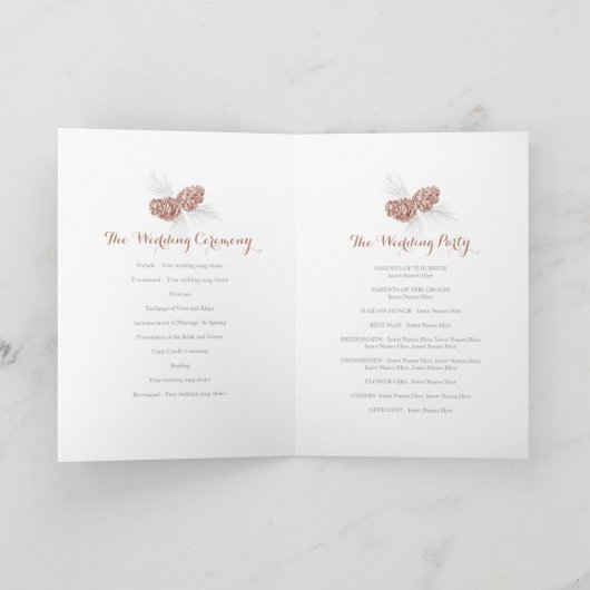 Kegels bruin grijs winter herfst bruiloft programm programma (Binnen)