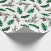 Kegeltakken en dennentakken cadeaupapier (Hoek)