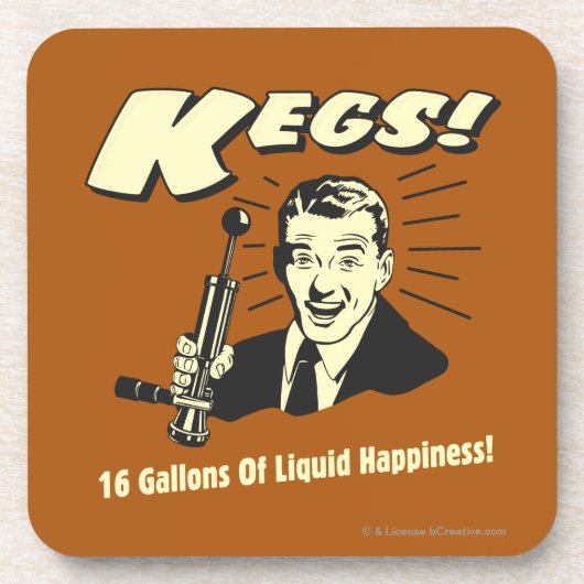 Kegs: 16 Gallons vloeibaar geluk Bier Onderzetter (Voorkant)