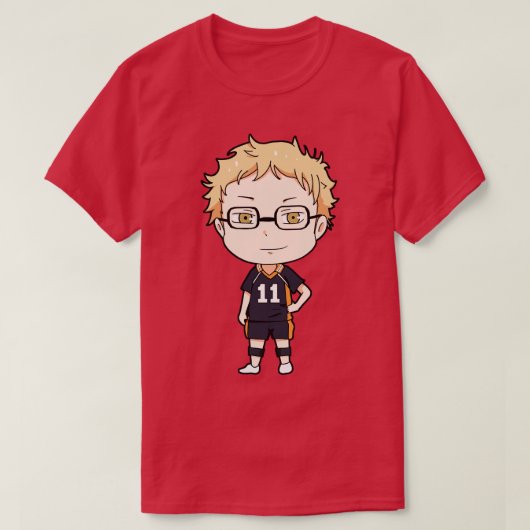 Kei Tsukishima Chibi Design T-shirt (Design voorkant)