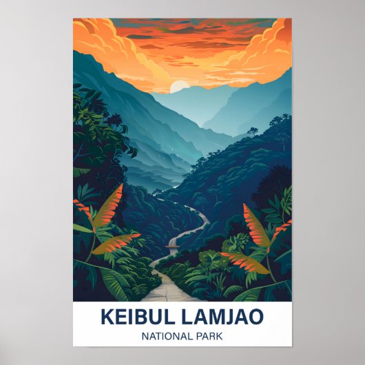 Keibul Lamjao Nationaal Park India Reizen Poster (Voorkant)