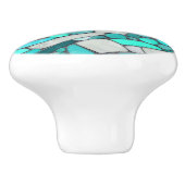 Keien Mozaïek Kunst - Aquamarijn en Parel Keramische Knop (Zijkant)