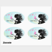 keiharde vrouwen, vlinderfee ovale sticker (Vel)