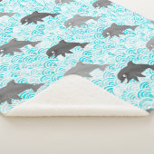 Keiki Waterverf Dolphin Wave Allover Sherpa Deken (3/4)