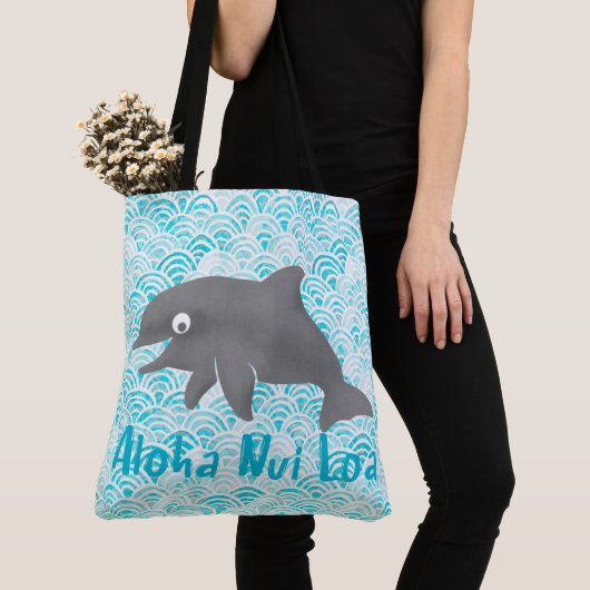 Keiki Waterverf Dolphin Wave and Plays Reversisibl Tote Bag (Dichtbij)