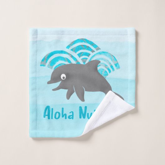 Keiki Waterverf Dolphin Wave Bad Handdoek (Wasdoekje)