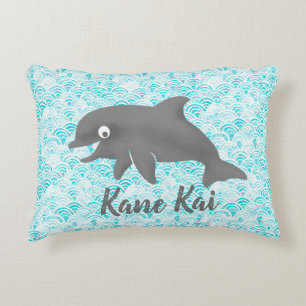 Keiki Waterverf Dolphin Wave Gepersonaliseerd Accent Kussen