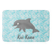 Keiki Waterverf Dolphin Wave Gepersonaliseerd Badmat (Voorkant)