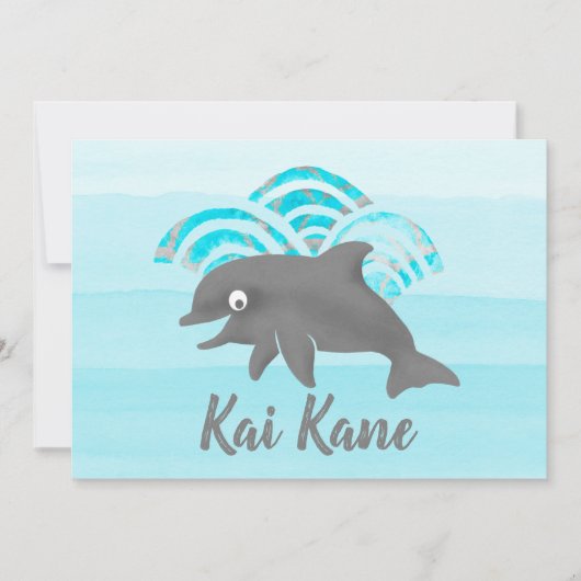 Keiki Waterverf Dolphin Wave Kaart (Voorkant)