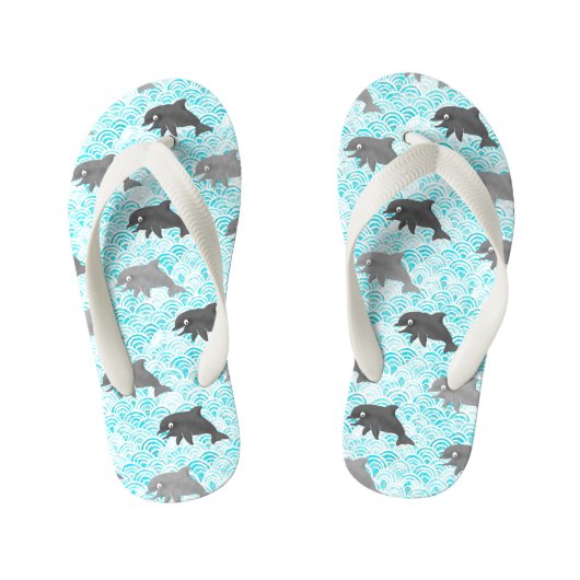 Keiki Waterverf Dolphin Wave Kinder Teenslippers (Voetbed)