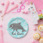 Keiki Waterverf Dolphin Wave Papieren Bordje (Feest)