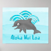 Keiki Waterverf Dolphin Wave Poster (Voorkant)
