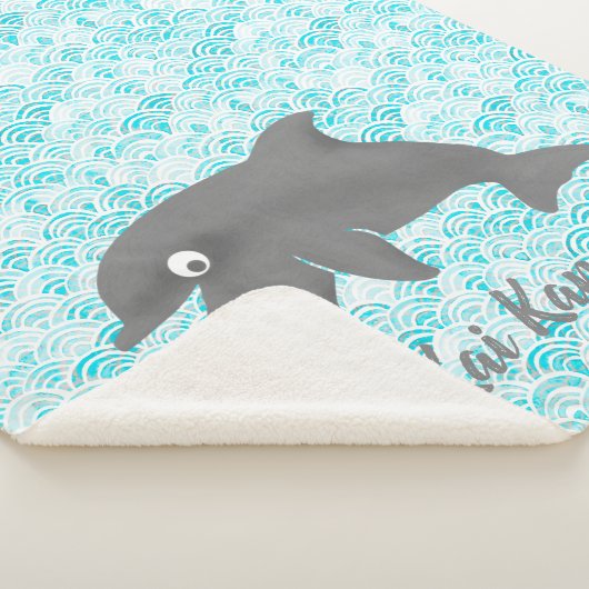 Keiki Waterverf Dolphin Wave Sherpa Deken (3/4)