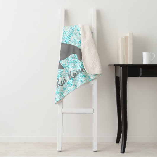 Keiki Waterverf Dolphin Wave Sherpa Deken (In situ)