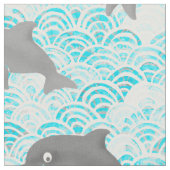 Keiki Waterverf Dolphin Wave Stof (Close Up)