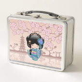 Keiko Kokeshi Doll - Blue Kimono Geisha Girl (Voorkant)