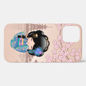 Keiko Kokeshi Doll - Blue Kimono Geisha Girl Case-Mate iPhone Case (Achterkant (horizontaal))