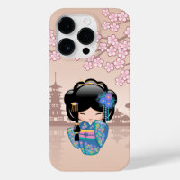 Keiko Kokeshi Doll - Blue Kimono Geisha Girl