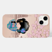 Keiko Kokeshi Doll - Blue Kimono Geisha Girl Case-Mate iPhone Case (Achterkant (horizontaal))