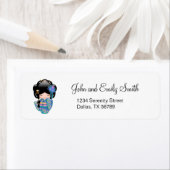 Keiko Kokeshi Doll - Blue Kimono Geisha Girl Etiket (Insitu)