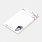 Keiko Kokeshi Doll - Blue Kimono Geisha Girl Post-it® Notes (Schuin)