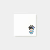 Keiko Kokeshi Doll - Blue Kimono Geisha Girl Post-it® Notes (Voorkant)