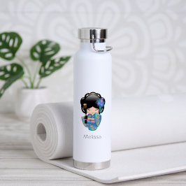 Keiko Kokeshi Doll - Blue Kimono Geisha Girl Waterfles