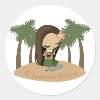 Keilana the Hula Girl Ronde Sticker