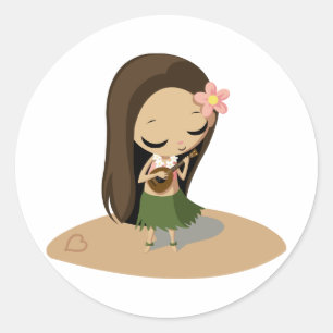 Keilana the Hula Girl Ronde Sticker