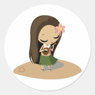Keilana the Hula Girl Ronde Sticker