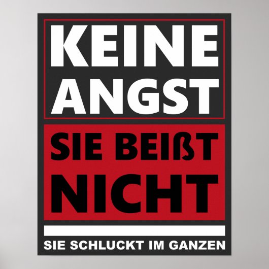 Keine Angst, sie beisst nicht Hund/Hunde Poster (Voorkant)