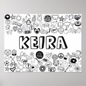 'KEIRA' Color-it-Yourself-contourontwerp Poster (Voorkant)