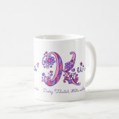 Keira meisjes noemen het K monogram hart mok (Voorkant rechts)