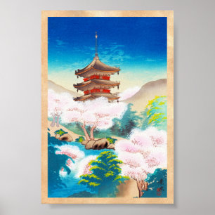 Keisui Pagoda in het japanse oostelijke voorjaar Poster
