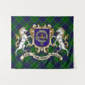 Keith Clan Badge & Unicorns w/Tartan Wandkleed (Voorkant (horizontaal))