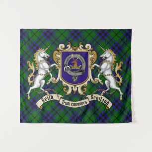 Keith Clan Badge & Unicorns w/Tartan Wandkleed