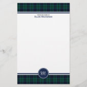 Keith Clan Modern Tartan Monogram Briefpapier (Voorkant)