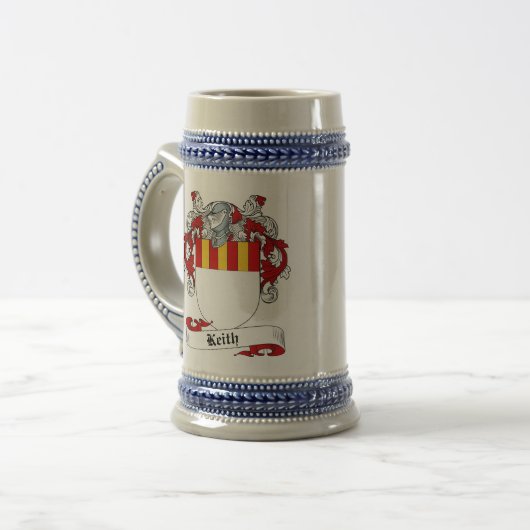 Keith Coat of Arms Stein - Family Crest Bierpul (Voorkant links)