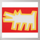 Keith Haring Dog Red en Yellow Design Poster (Voorkant)